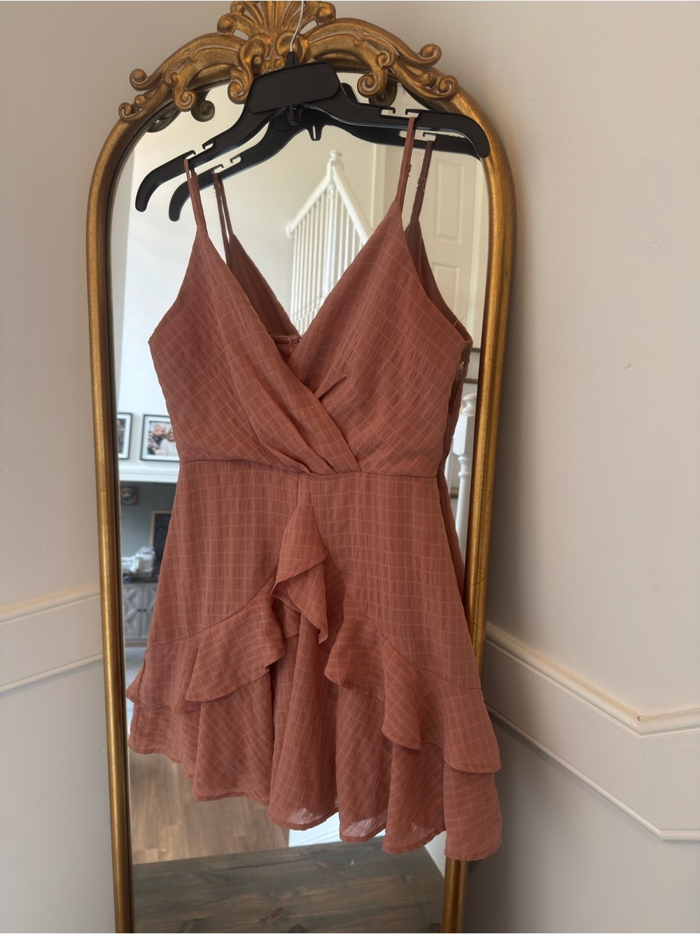 Altr’d state dusty rose ruffle mini dress | size m